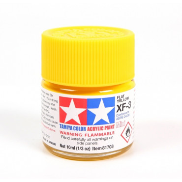 TINTA ACRÍLICA MINI XF-3 AMARELO FOSCO 10ML TAMIYA TAM 81703